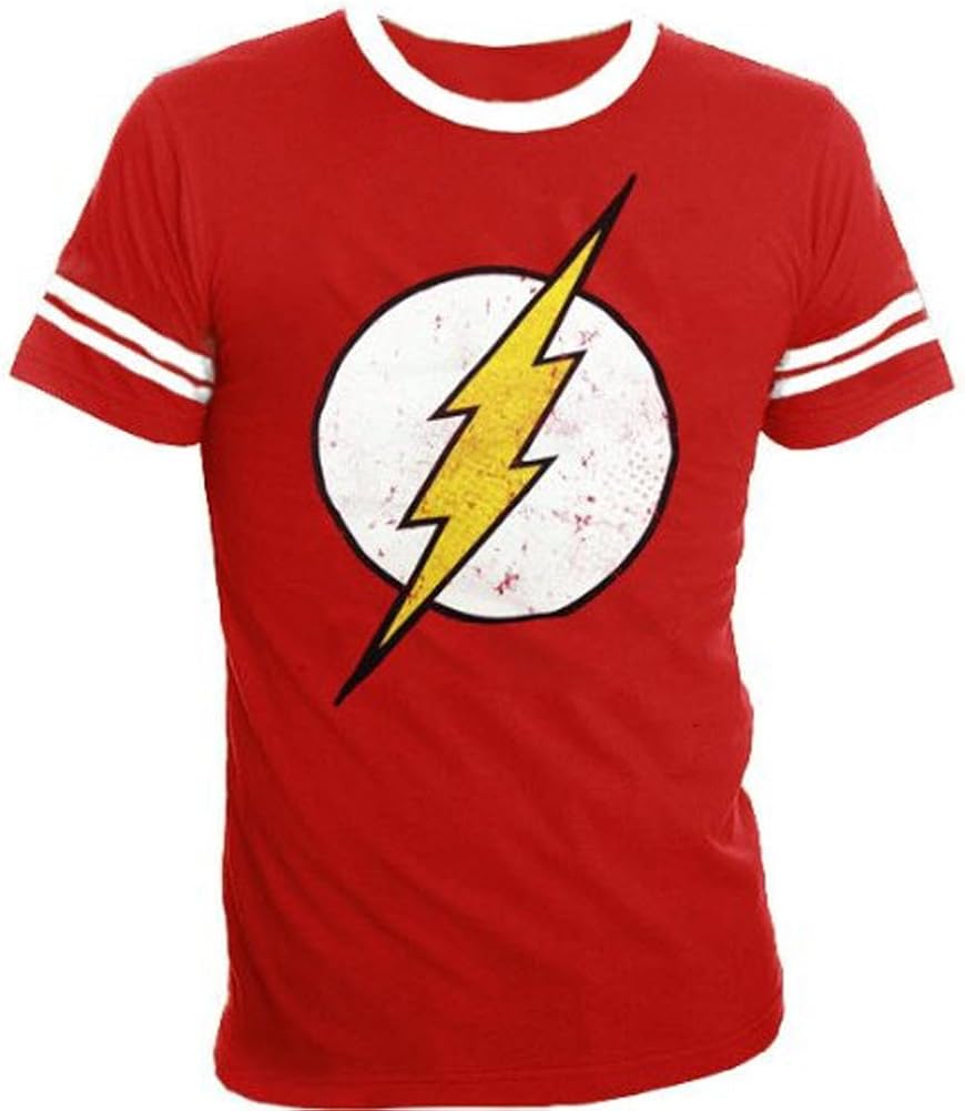 DC Comics The Flash Denfiged Logo T-Shirt T-Shirt Rojo 3XL : Popgear