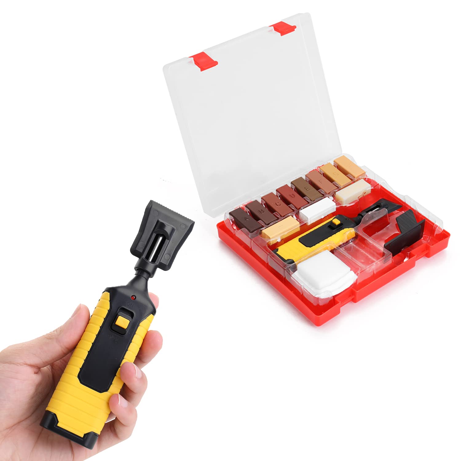 Weytoll Repair Kit, 11 Shades Wax Melter, Planer, Sanding Sponge, Parquet and Laminate Fix