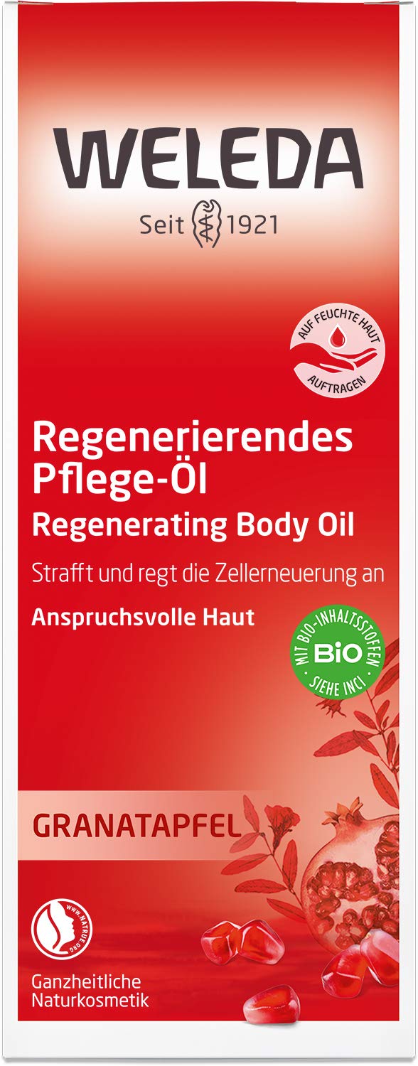 WELEDA Bio Granatapfel Körperöl - ätherisches Naturkosmetik Hautpflege Massageöl / Pflegeöl mit Jojobaöl, Sesamöl & Macadamia Öl strafft die Haut & mindert Zeichen der Hautalterung (vegan / 100ml) 9