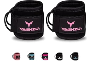 YAGHZU Ankle Straps for Cable Machines Women - Adjustable Gym Ankle Strap for Cable Machine, Neoprene Padded Cable Straps, Durable Leg Strap with Cable Cuff, Glute Kickback Ankle Strap with D Rings