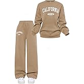 SOLY HUX Cute Clothes for Girls Sweatsuit Sets Crewneck Casual Sweatpants 2 Piece Outfits Sweatshirt and Pants