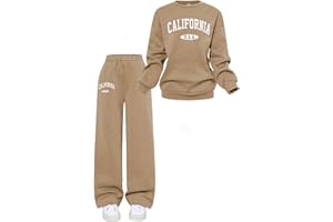SOLY HUX Cute Clothes for Girls Sweatsuit Sets Crewneck Casual Sweatpants 2 Piece Outfits Sweatshirt and Pants