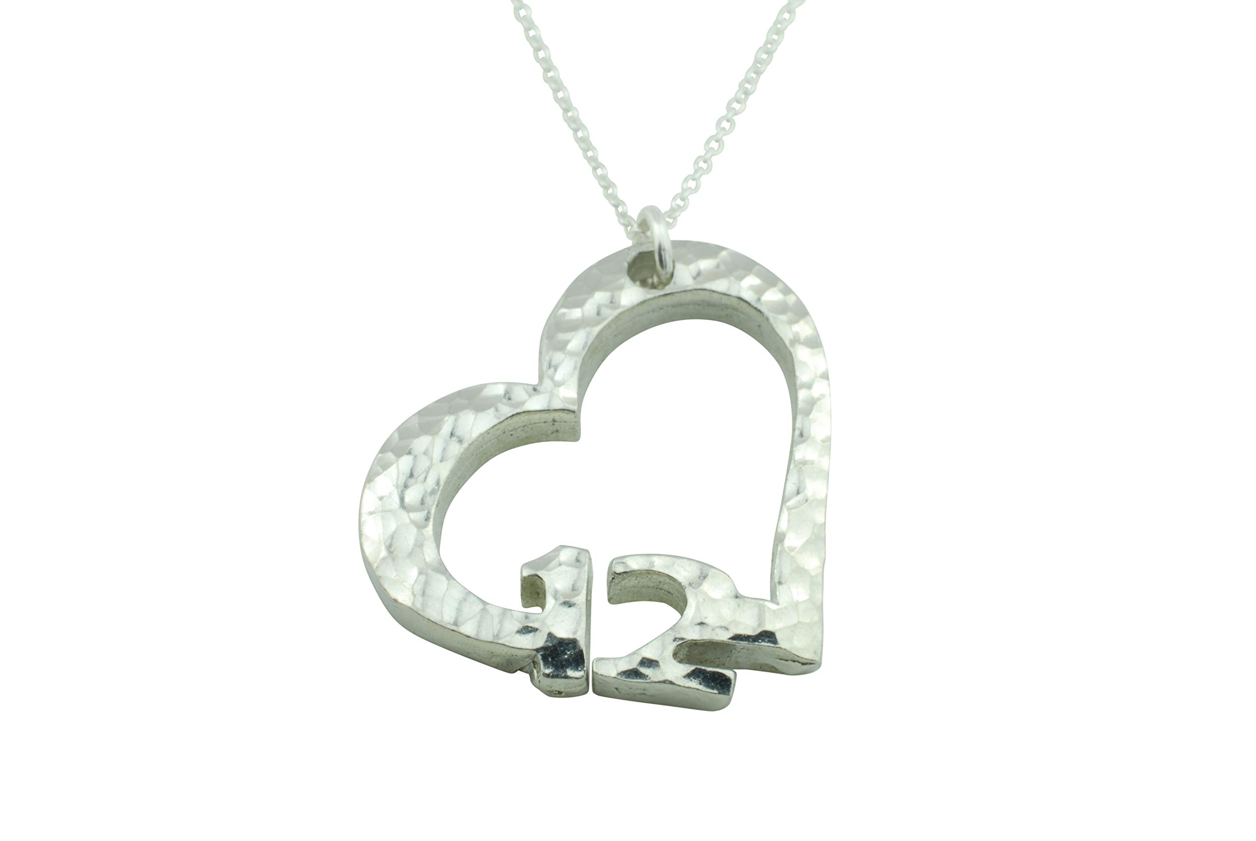 12th Anniversary Beaten Heart Pendant – 12 Year
