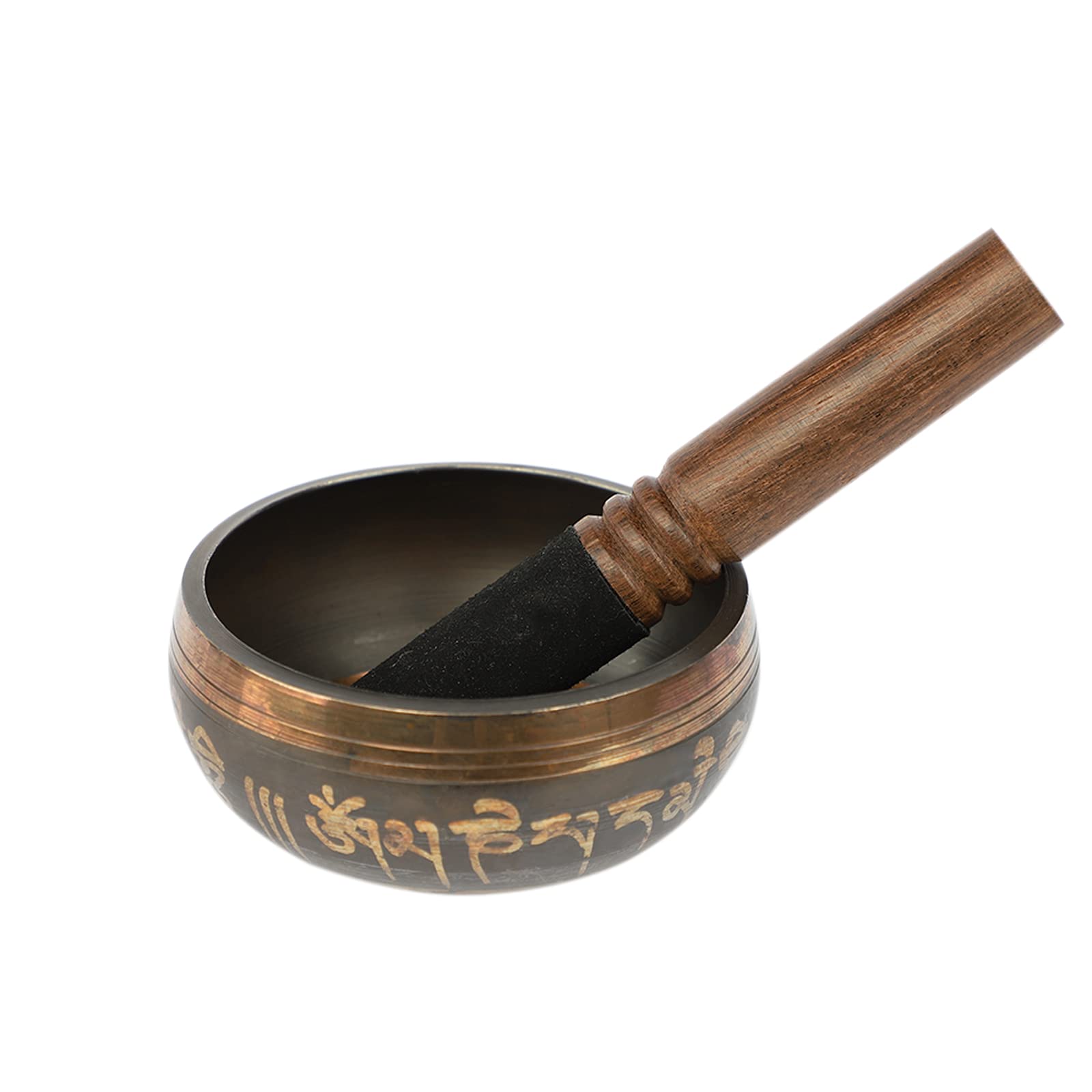 Tibetan Singing Bowl Set, Meditation Sound Bowl Hand Hammered Meditation Music Bowl Copper Relaxation Bowl for Meditation, Relaxation, Stress, Anxiety Relief, Healing, Yoga，3.5''/9cm