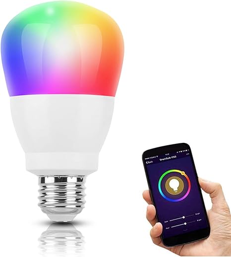 bombilla led inteligente wifi regulable 9w sendowtek e26 rgbcw multicolor regulable lampara soporta luz blanca fria y calida compatible con alexa