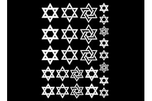 CAPTIVE DECALS Star of David 25 pcs White Fused Glass Decals