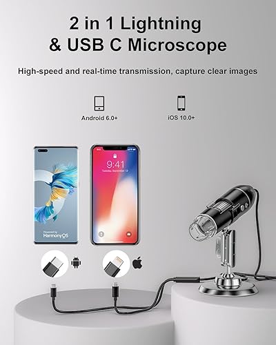 thumbnail image 2 of 50-1000X 8LED Mini USB Digital Microscope Zoom Endoscope Magnifier With Adjustable Stand True 1.3MP HD Video Camera | Online 2 of 13