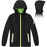 Veridra Kids Rain Jacket with Air Vents Mesh Lined, Hooded Raincoats with Extended Brim for Boys Girls