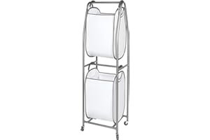 Neatfreak - 2 Tier Laundry Sorter - Laundry Hamper With Wheels & 2 x Laundry Basket Tote Bags For Dirty Clothes, Towels, Blankets, Bathroom Storage & Laundry Room Organization