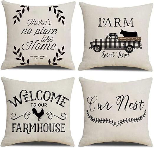 Amazon Com Nydecor Farmhouse Throw Pillow Covers Quote Pillow