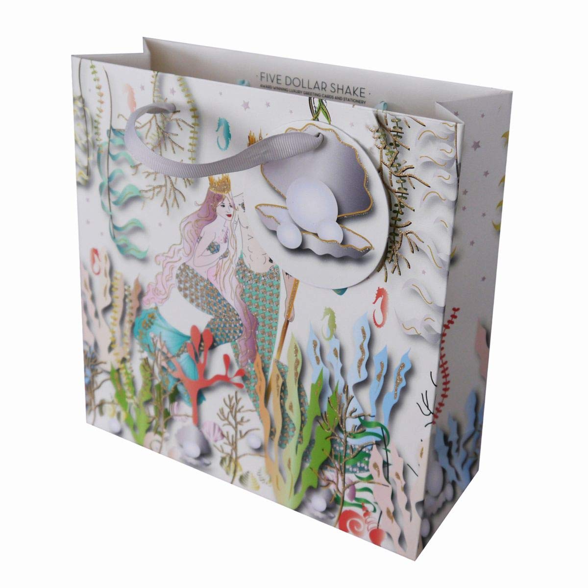 Five Dollar Shake, Luxury Gift Bag, Medium Size 22 x 22 x 8cm - Mermaid & Merman, MER09