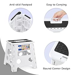 ACKO Folding Step Stool - 13" Height Premium Heavy