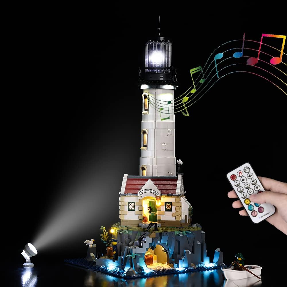 Kyglaring LED Lighting Kit (No Model) - Compatible with Lego-21335 Ideas Motorized Lighthouse Building Blocks Model Set - Only LEDs No Brick Set (RC Sound Version)