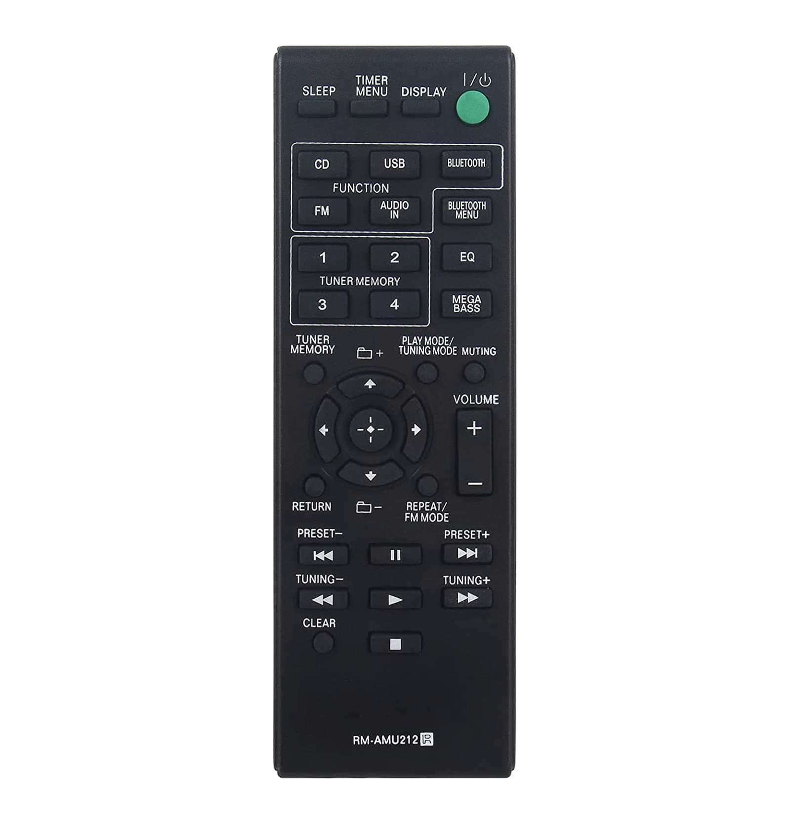AULCMEET RM-AMU212 Replacement Remote Control Compatible with Sony Home Audio SS-SBT20 HCD-SBT20 CMT-X3CD CMT-SBT20 WIRELESS FLAT PANEL CD HI-FI STEREO SYSTEM