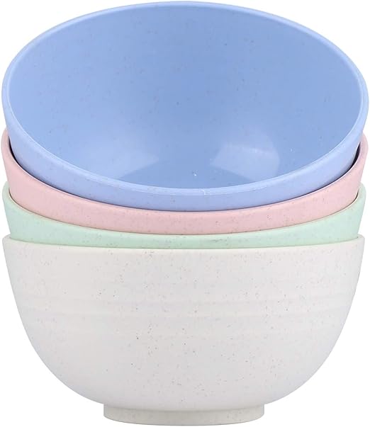 Cereal Bowls Set of 4 Unbreakable Wheat Straw Cereal Bowls 24 OZ Rice