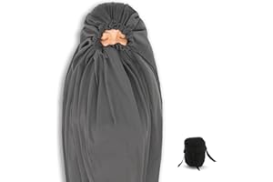 Litume All Season Sleeping Bag Liner Adds Up to 15°C/ 27°F, Lightweight Mummy Sleeping Sack for Backpacking, Camping, Traveli