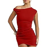 Misng Women One Shoulder Bodycon 2025 Summer Mini Dress Sleeveless Short Club Party Sexy Dresses