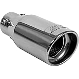 DC Sports EX-1012 Performance Bolt-On Resonated Exhaust Tip with Clamps and Adapters for Universal Fitment on Most Cars, Seda