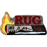 LAKEA Flame Tufted Rug, Cartoon Smoking Stick Shape Carpet, Soft Plush Accent Mat for Bedroom, Gaming Room, Dorm Decor, Non-Slip Backing, Colorful Aesthetic Floor Rug (31.5X16.5 inch)