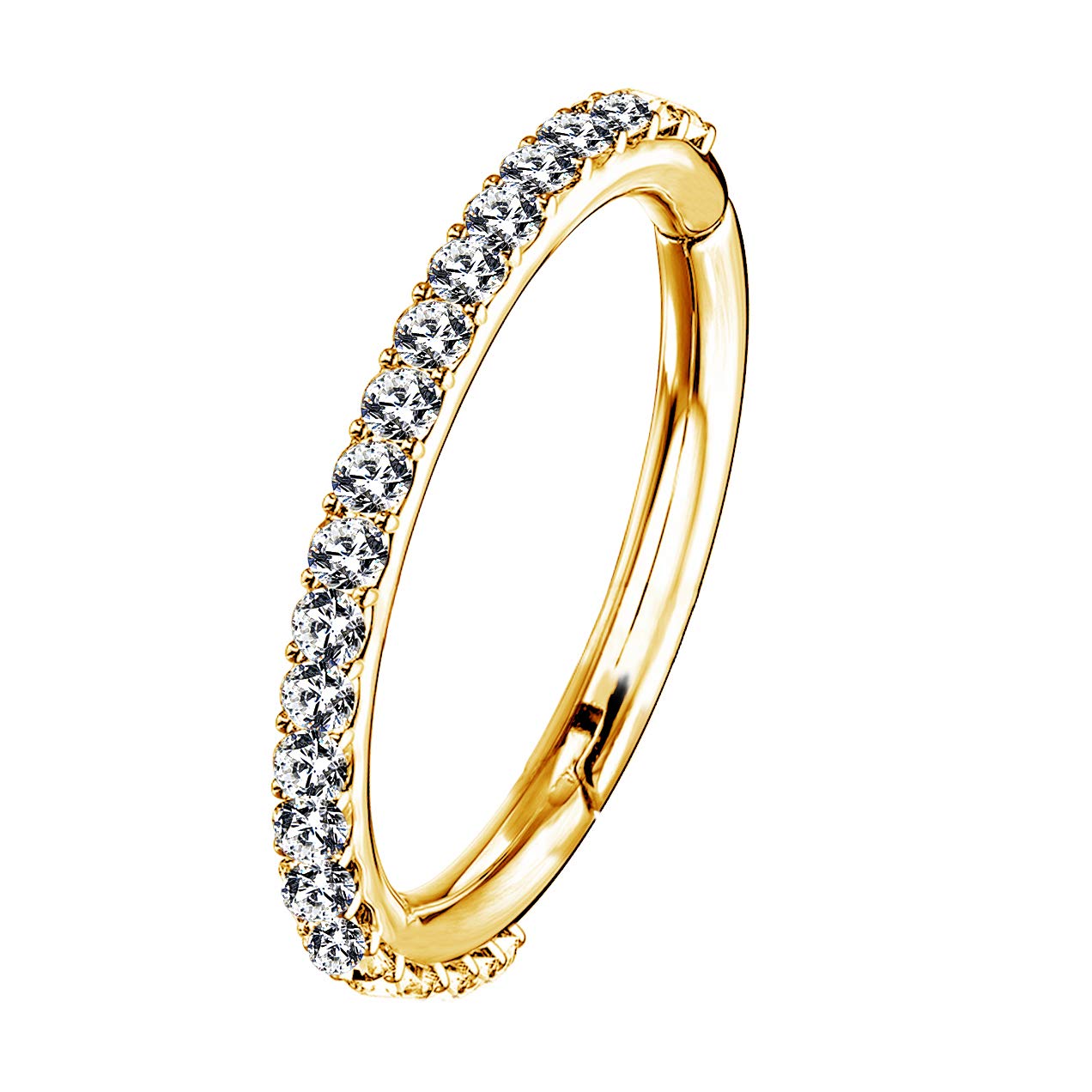 OUFER 16G Stainless Steel Cartilage Earring Hoop CZ Line Helix Earring Hoop Daith Rook Earring — image 1