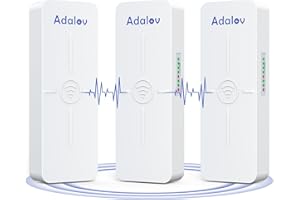 AdaLov CPE881 3 Pack Wireless Bridges, Point to 2 Points Gigabit WiFi Bridge with 2 1Gbs LAN Ports, Wireless Network Bridge, 5km Long Range Outdoor CPE for Network Extend of Shop, Barn, Gabage