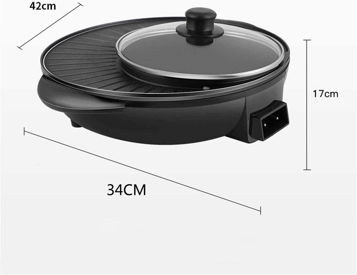 review UXZDX CUJUX Electric Hot Pot Grill Indoor in Electric Smokeless Grill and Hot Pot Korean BBQ Grill Pot, Separate Dual Temperature Control