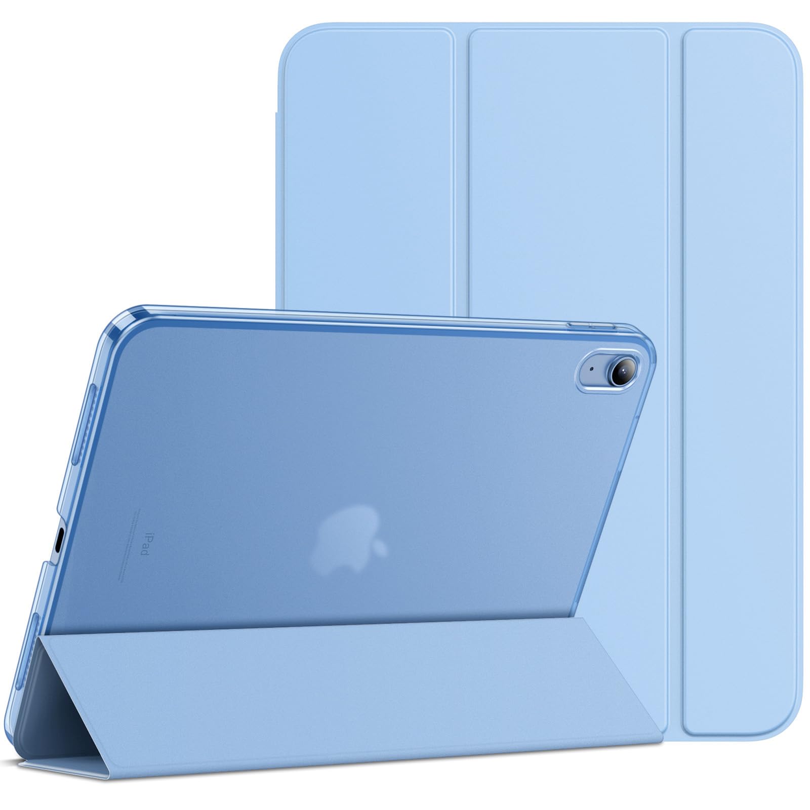 JETech Case for iPad (A16) 11th Generation 11 Inch 2025 / iPad 10th Generation 10.9 Inch 2022, Slim Smart Cover with Hard PC Translucent Back, Supports Touch ID, Auto Wake/Sleep (Blue)
