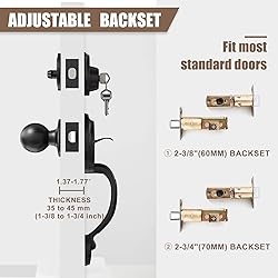 Natsukage Front Door Handle Double Door Lock Set