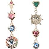 Betsey Johnson Womens Evil Eye Linear Earrings
