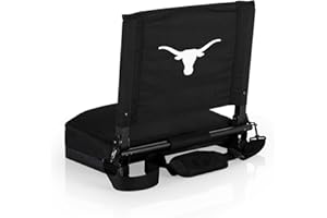 PICNIC TIME NCAA Georgia Bulldogs Gridiron Stadium Seat, Lightweight, Portable Folding Chair for Bleachers and Benches, (Black)