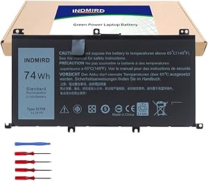 Indmird 357F9 Replacement Laptop Battery for DELL inspiron 15 5576 5577 7566 7567 7557 7559 INS15PD Series Compatible with 357F9 0GFJ6 71JF4 071JF4 0357F9 (11.1V 74wh)