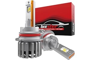 LUXSTER HolyKnight 9007 HB5 30000lm 55W LED Light Bulbs, Dual Beam, Adjustable Beam, Foglight Bulbs, Super Bright, 6000K Cool White, Pack of 2