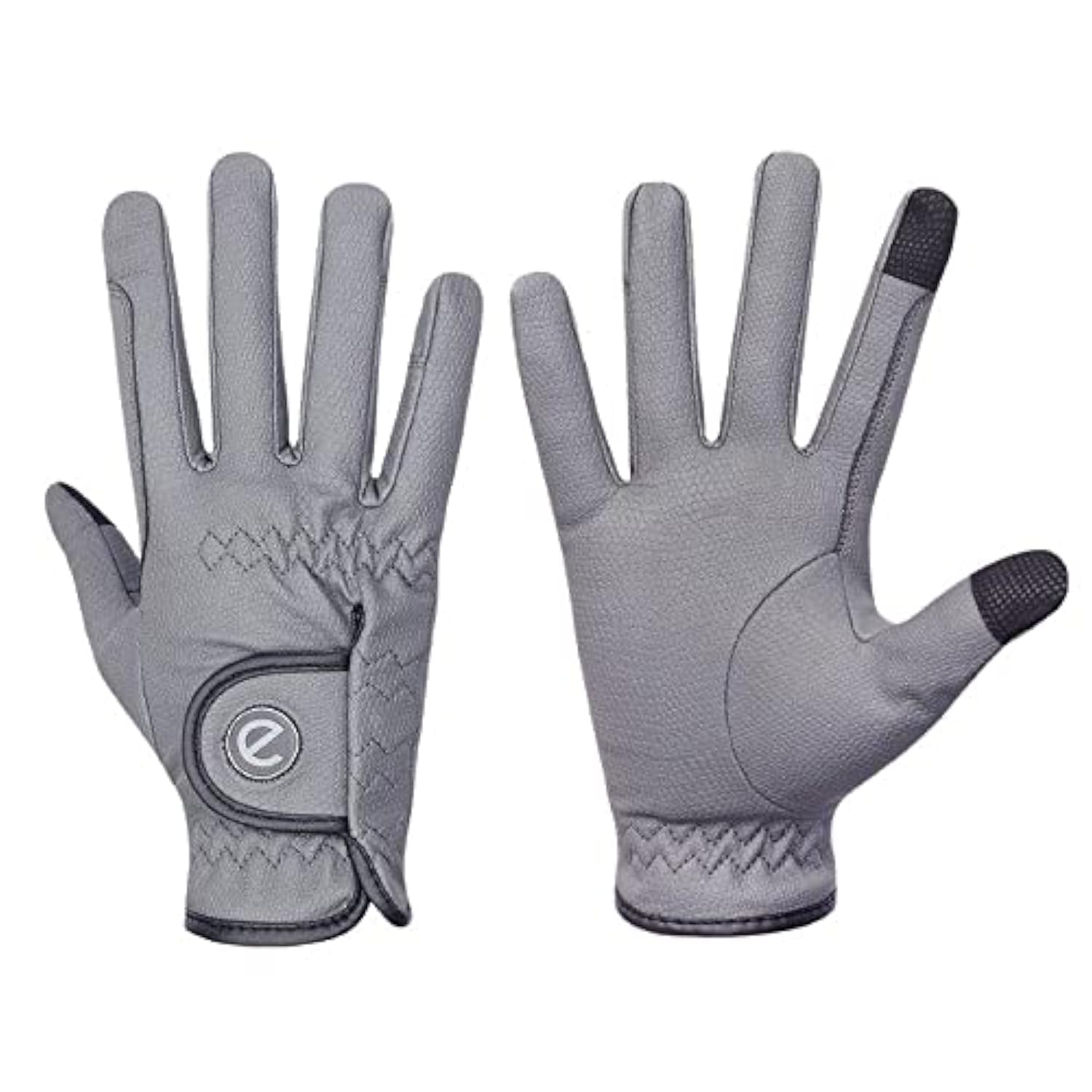 eGlove eQUEST GripPro Winter Edition - Thermal lined horse riding gloves - Touchscreen Friendly! (Grey, XX-Large)