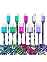 FiveBox - Cable de carga para Samsung Galaxy S6 S7 Edge, J3 J7, Note 4 5, LG G4 G3 G2 V10 K20, Sony, Nokia 6, Kindle Fire 7 8 (5 unidades)