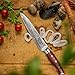 Sedge Slicing Knife - Japanese Damascus AUS-10V High Carbon Steel - Pro Brisket Meat Carving Knife 8 Inch - with Non-Slip Ergonomic G10 Handle with Case - SD-S Series