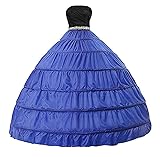 YUAKOU Women's Full A-Line 6 Hoop Floor-Length