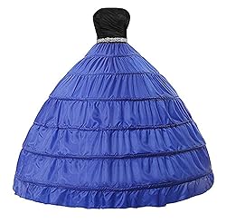 YUAKOU Women's Full A-Line 6 Hoop Floor-Length