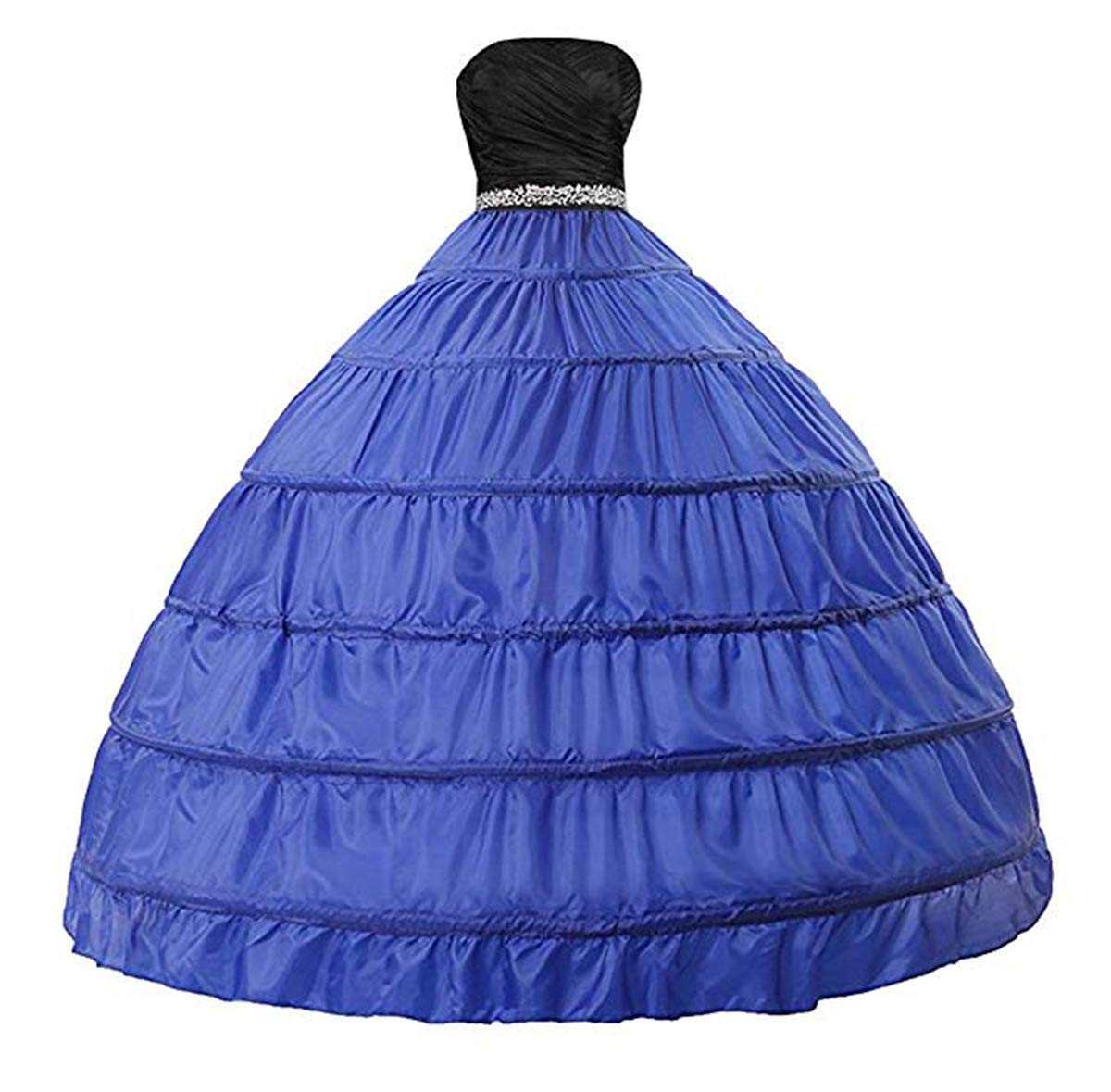 YUAKOU Women's Full A-Line 6 Hoop Floor-Length