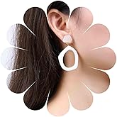 Iaceble Boho Acrylic Resin Dangle Earrings White Acrylic Oval Earrings Hollow Resin Drop Earrings Large Acrylic Hoop Earrings Geometric Earrings Jewelry for Women