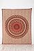 Popular Handicrafts Wall Hanging Tapestry for Bedroom Hippie Mandala Bohemian Psychedelic Intricate Floral Design Tapestries Bedspread 84 x 90 Inches (215cm x 230cm) Red Yellow