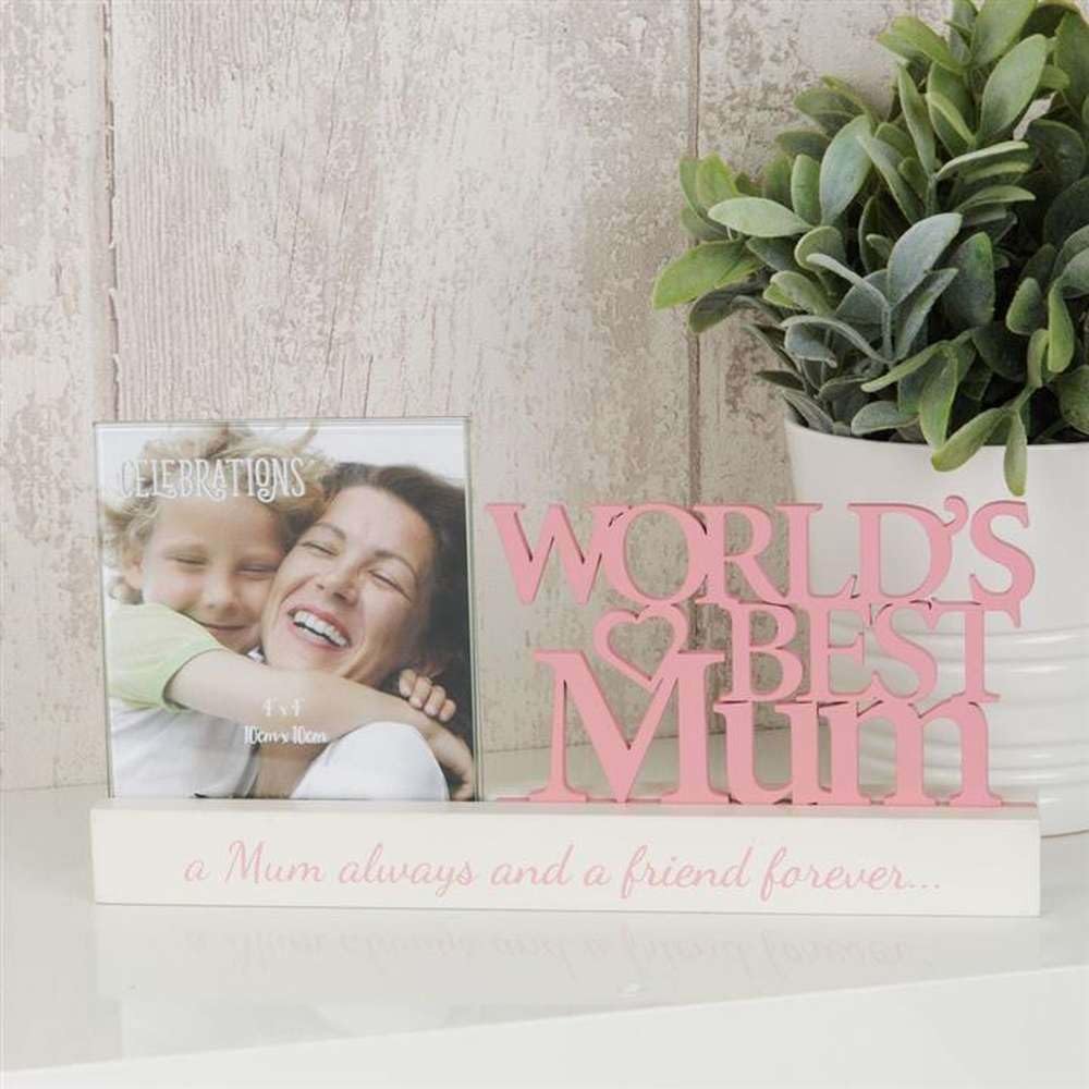 Celebrations Photo Frame - Worlds Best Mum - 4" x 4" Home