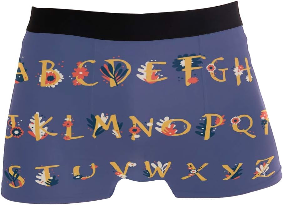 TaTaisu Spring Flower Alphabet Mens Breathable Boxer Briefs Underwear S M L XL