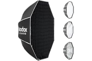 Godox Octa-90 35" Octagonal Softbox with Bowens Mount, 90cm Octa Portable Foldable Quick Release Soft Box with Grid, Diffuser for Godox SMALLRIG/Neewer/Aputure