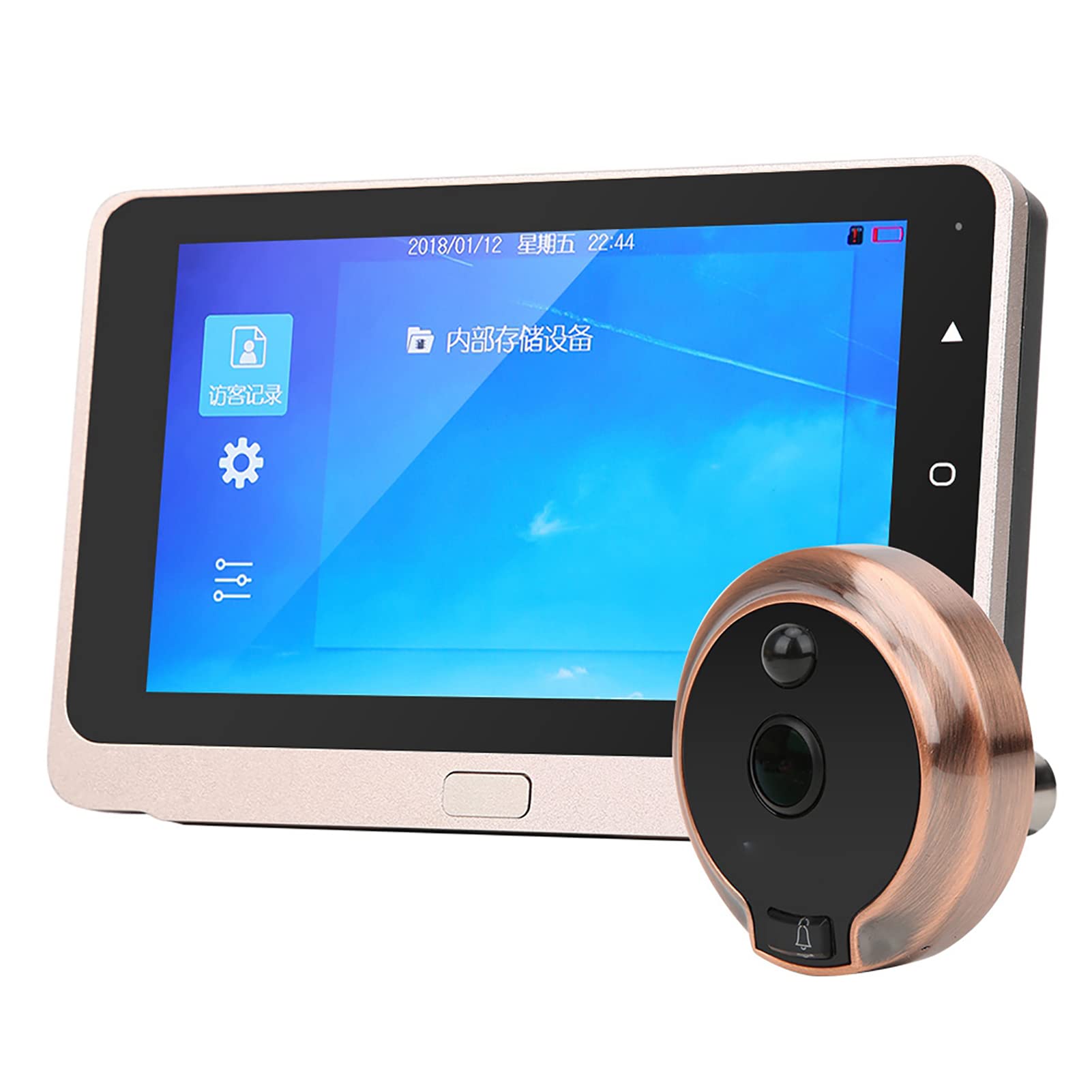 Sonew 5'' inch OLED Screen Video Doorbell with Camera, Digital Door Peephole Viewer with IR Night Vision/Motion Detection/Automatic Photo Taking/160° Wide Angle Lens