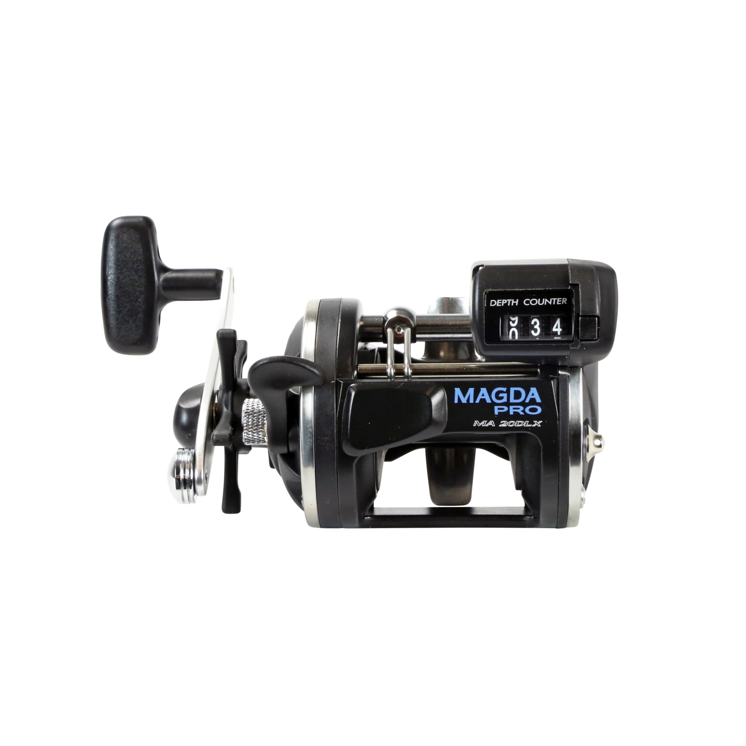 Okuma Magda Pro Line Counter Levelwind Trolling Reel, Small, Black/Silver, MA-20DLX