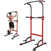 Pull Up Bar, Dip Station, Free Standing Power Tower for Home Gym Workouts | 10 Position Adjustable Pull‑up Bar, 360 lb Weight Capacity for Full‑Body Bodyweight Training, Multi‑Function Workout Station