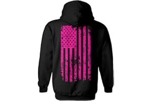 Haase Unlimited Pink American Flag - Breast Cancer Awareness Unisex Hoodie Sweatshirt