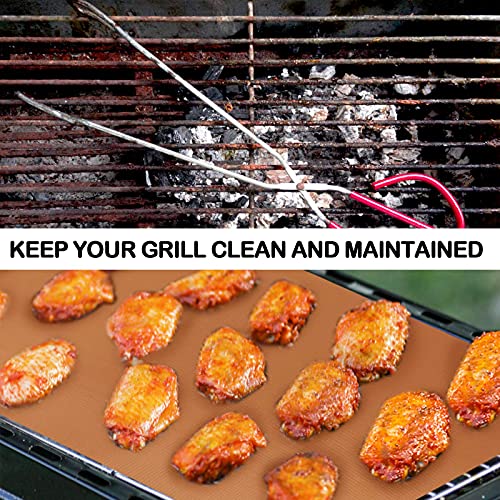 Attmu Copper Grill Mats for Outdoor Grill Set of 6, Non Stick BBQ
