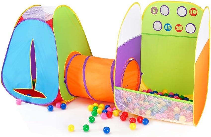 Alvantor Kids Indoor Toddler Toys Children Tent Pop up Play Tunnel Ball Pit Girls Boys Outdoor House 8021 Fun Toss It Game Zone 3-in-1