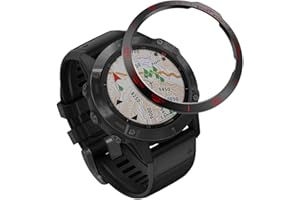 REYDA Watch Bezel Compatible for Garmin Fenix 6/6 Pro Bezel Ring, Stainless Steel Watch Bezel Loop Adhesive Cover Scratch Resistant Protection Metal Bezel Styling Dial Circle for Garmin Fenix 6/6 Pro